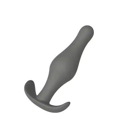 Dream Toys - Cheeky Love Grey Plug With T-Handle - szary, duży korek analny z falistym kształtem zapewniającym niesamowite doznania