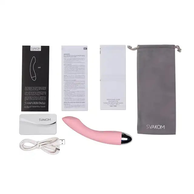 Svakom - Amy G-Spot Vibrator Pink. Jasnoróżowy wibrator do stymulacji punktu G. Gładki silikon