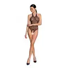 Passion -BS087 Body Black S/L. Zmysłowe body w oryginalne wzory