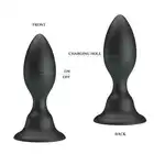 Pretty Love - Push Vibro Plug Black. Silne wibracje i przyssawka. Silikonowy plug analny w kolorze czarnym