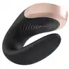Satisfyer - Double Love Black. Silikonowy wibrator dla par sterowany przez pilota lub aplikację
