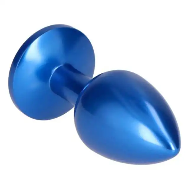 Toyz 4 Lovers - Plug Pleasure Night. Niezwykły metalowy niebieski korek analny z kryształem ozdobnym. 7 cm