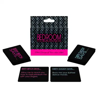 Kheper Games - Bedroom Commands Card Game. Rozkoszne rozkazy, które podgrzeją atmosferę w sypialni. Dwie talie kart. 