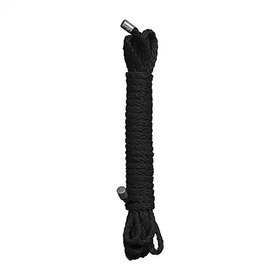 Ouch! - Kinbaku Rope Black 5m. Miękka czarna lina z zabezpieczonymi końcówkami