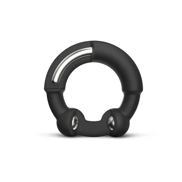 Dorcel - Stronger Ring. Silikonowy pierścień erekcyjny z metalowymi kuleczkami