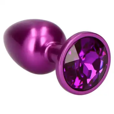 Toyz 4 Lovers - Plug Purple Teardrop. Fioletowy korek analny z kryształem. 7cm. Kolekcja Fetish Art.