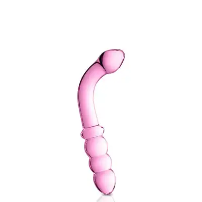 Glossy Toys - No.8 Pink Dildo. Szklane dildo do multistymulacji. Punkt G i punkt P