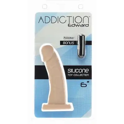Addiction - Edward Dildo With Suction Cup - 15 centymetrowe dildo, lekko zakrzywione