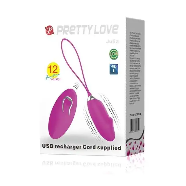 Pretty Love - Julia Vibrating Egg USB. Jajeczko wibrujące z wypustką stymulującą punkt G + pilot