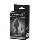 Pretty Love - Push Vibro Plug Black. Silne wibracje i przyssawka. Silikonowy plug analny w kolorze czarnym