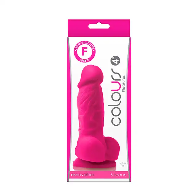 NsNovelties - Colours Pleasures Dildo Pink. Energetycznie różowe realistyczne dildo z przyssawką 9,5 cm długości