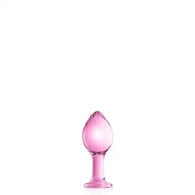 Glossy Toys - No.32 Pink Buttt Plug. Wtyczka analna z różowego szkła zdobiona na końcu