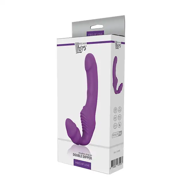 Dream Toys - Double Dipper Strapless. Bezuprzężowy strapon. 9 trybów wibracji! Super silikon