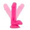 Blush - Neo Density Cock With Balls Pink. Bardzo miękkie silikonowe dildo z mocną przyssawką 15 cm 