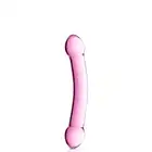 Glossy Toys - No.7 Dildo. Dwustronne różowe dildo z wysokiej jakości szkła