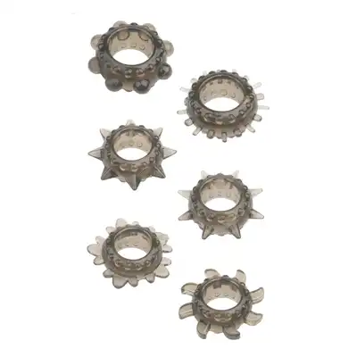 Dream Toys - Menzstuff 6pc Stretcheable Ring Set - zestaw 6 ringów na penisa z różnymi wypustkami