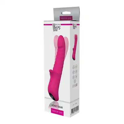 Dream Toys - Honey Bear - unikatowy wibrator, lekko wygięty z 9 funkcjami wibracji i rotacji!