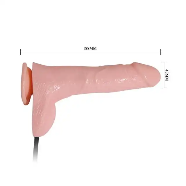 Baile - Inflatable Dildo 18,5 cm. Mocno rozpychające nadmuchiwane dildo z przyssawką i pompką ręczną 