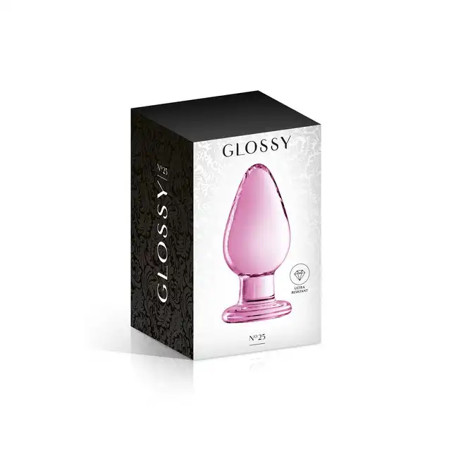 Glossy Toys - No.25 Pink Buttt Plug, Świetnie wykonana szklana wtyczka analna 10,5 cm