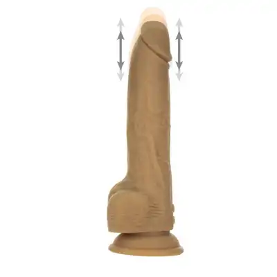 Naked Addiction - Realistic Thrusting Dildo with Remote Control Caramel - 23 centymetrowe dildo poruszające się góra-dół!