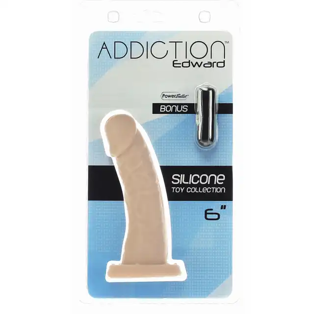 Addiction - Edward Dildo With Suction Cup - 15 centymetrowe dildo, lekko zakrzywione