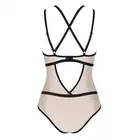 Obsessive - Nudelia body S/M. Nietuzinkowe body z czarnymi paseczkami
