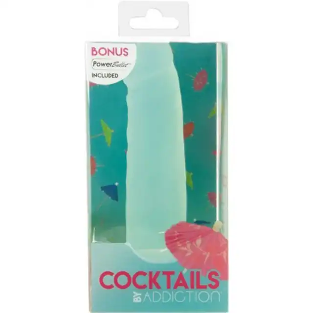 Addiction - Cocktails Silicone Dildo - Mint Mojito - 14 centymetrowe dildo w elektryzującym kolorze miętowym