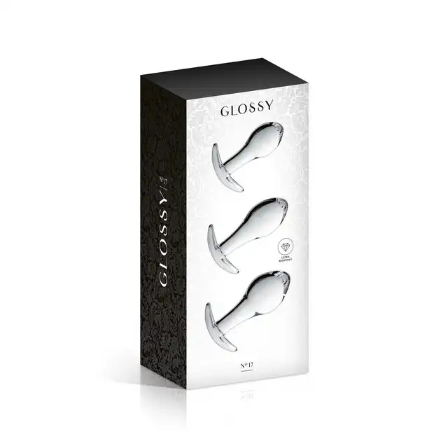 Glossy Toys - No.17 Set Butt Plug. Zestaw treningowy szklanych korków analnych