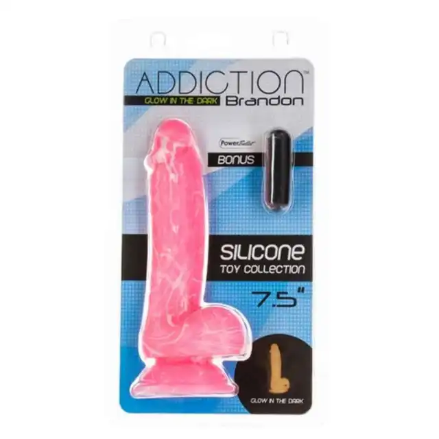 Addiction - Brandon Glow In The Dark Dildo - 19 centymetrowe dildo, świecące w ciemności!