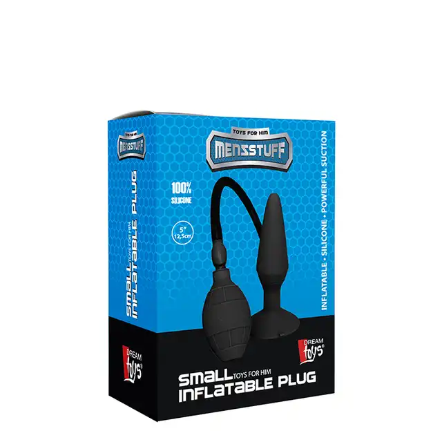 MenzStuff - Small Inflatable Plug. Czarny pompowany plug z porządną pompką i przyssawką