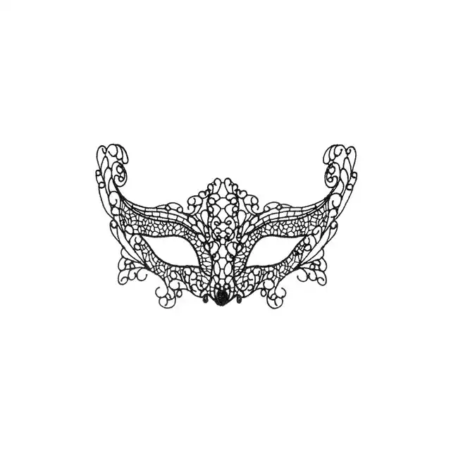 Concorde - Masque La Muette - czarna, uwodzicielska maska