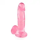 Pure Jelly - Gode Jelly Rose L. Żelowe dildo z mocną przyssawką 20 cm i 4 cm średnicy. Elastyczne