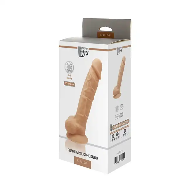 Dream Toys - Premium Silicone Dildo Flesh. Dildo reagujące na ciepło i zimno! 17 cm długości. Dual Density