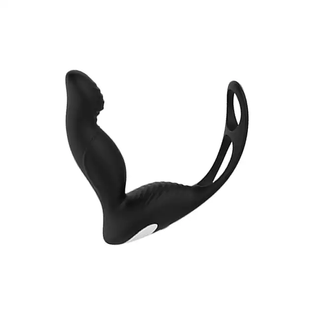 Dream Toys - Cheeky Love P-Pleaser Enhance. 3 w 1: masażer prostaty, krocza oraz ring na penisa! Czarny silikon