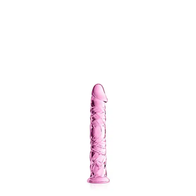 Glossy Toys - No.4 Pink Dildo. Anatomiczne szklane dildo. Świetnie wykonane. Wyraźne żyły. 
