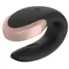 Satisfyer - Double Love Black. Silikonowy wibrator dla par sterowany przez pilota lub aplikację