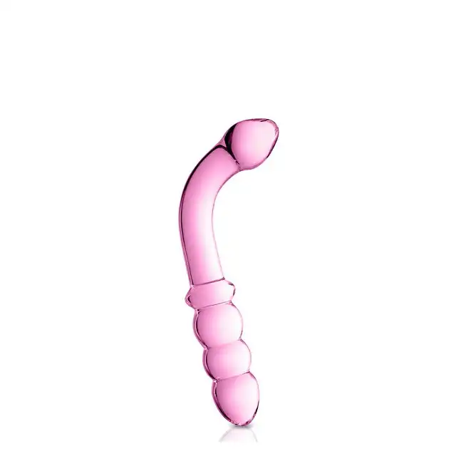 Glossy Toys - No.8 Pink Dildo. Szklane dildo do multistymulacji. Punkt G i punkt P