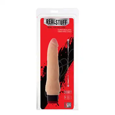 Realstuff - 7,5 inch Flesh. Wibrator z cyberskóry 19 cm. Regulacja wibracji