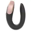 Satisfyer - Double Love Black. Silikonowy wibrator dla par sterowany przez pilota lub aplikację