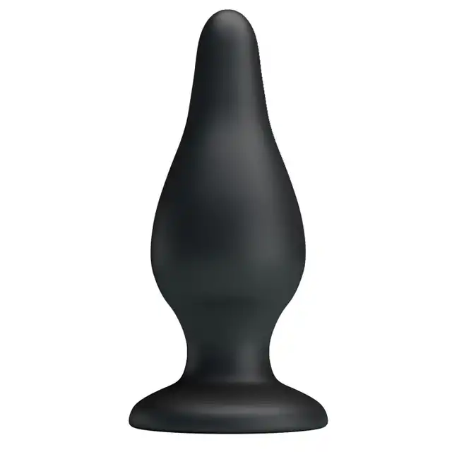 Pretty Love - Sturdy Silione Anal Plug - duży, silikonowy czarny korek analny