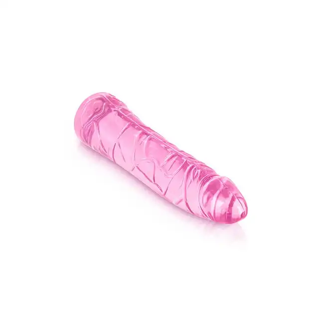 Pure Jelly - Gode Courbe Rose 18,5 cm. Żelowe dildo z wyraźnymi żyłami 4 cm średnicy