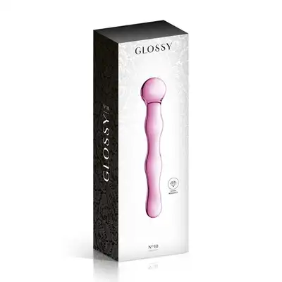 Glossy Toys - No.10 Pink Dildo. 17 cm dildo szklane o falowanej stymulującej powierzchni