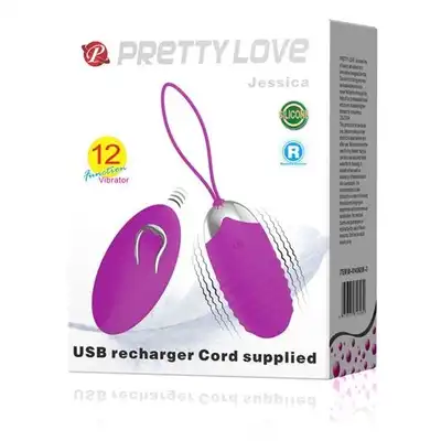 Pretty Love - Jessica Vibrating Egg Pink. Wysokiej jakości silikonowe wibrujące jajeczko z pilotem. 12 funkcji