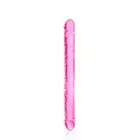 Pure Jelly - Double Dong Dildo. Dwustronne elastyczne dildo żelowe 34 cm. Różowe