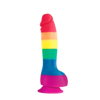 NsNovelties - Colours Pride Edition 6 Rainbow. Tęczowe silikonowe dildo 5,8 cm średnicy