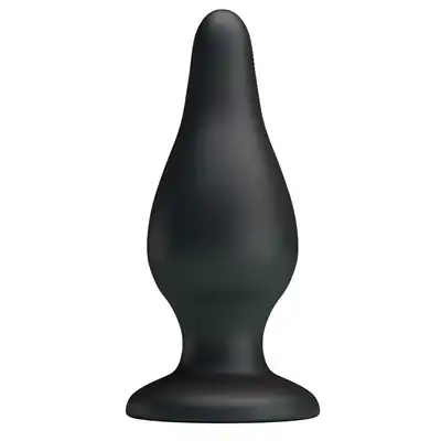 Pretty Love - Sturdy Silione Anal Plug - duży, silikonowy czarny korek analny