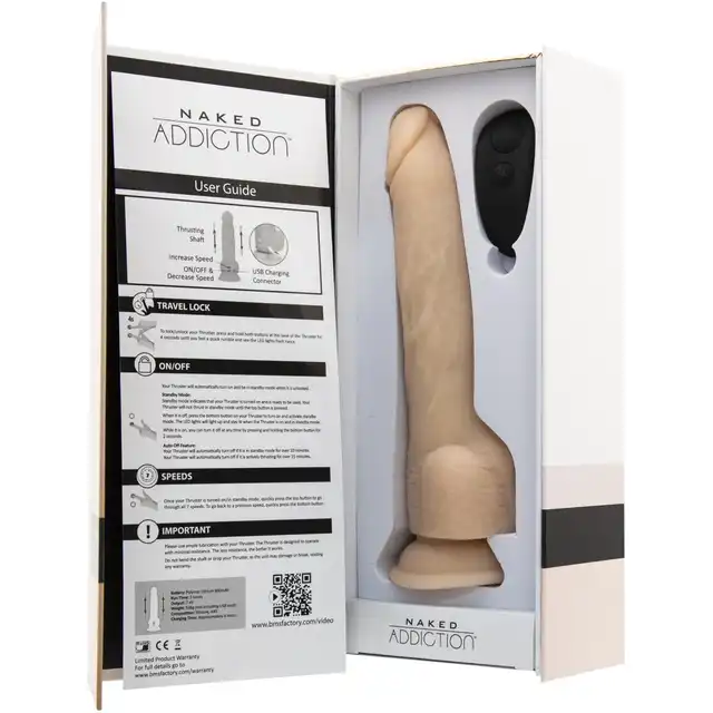 Naked Addiction - Realistic Thrusting Dildo with Remote Control - 23 centymetrowe dildo poruszające się góra-dół!