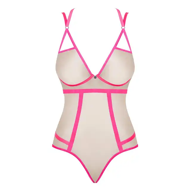 Obsessive - Nudelia body różowe S/M. Fantastyczne body o seksownym designie