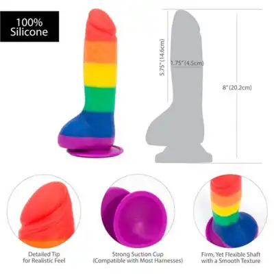 Addiction - Justin Rainbow Silicone Dildo - 20 centymetrowe niezwykłe dildo w kolorach tęczy!