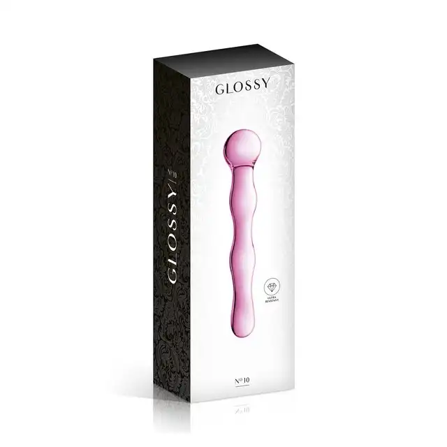 Glossy Toys - No.10 Pink Dildo. 17 cm dildo szklane o falowanej stymulującej powierzchni